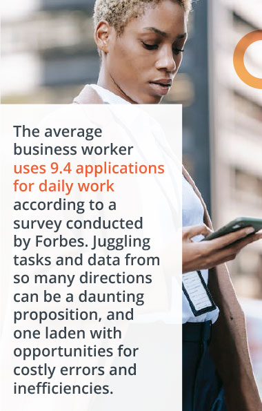 Statistics of an average business worker apps